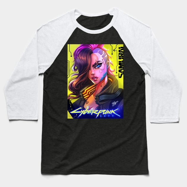 Cyberpunk 2077 - V Baseball T-Shirt by Dhaxina